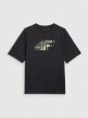 4F JUNIOR Chłopięcy tshirt z nadrukiem 4F 4FJRAW25TTSHM3165  czarny Czarny