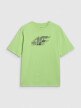 4F JUNIOR Chłopięcy tshirt z nadrukiem 4F 4FJRAW25TTSHM3165  zielony Zielony