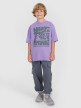 mini: Chłopięcy t-shirt oversize z nadrukiem 4F 4FJRAW25TTSHM3207 - fioletowy (2)