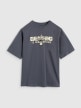 Chłopięcy t-shirt oversize z nadrukiem 4F 4FJRAW25TTSHM3209 - szary