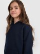 Dziewczęca bluza nierozpinana z kapturem 4F 4FJRMM00TSWSF2465 - granatowa