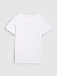 Dziewczęcy t-shirt bez nadruku 4F 4FJRMM00TTSHF3231 - biały