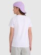 Dziewczęcy t-shirt bez nadruku 4F 4FJRMM00TTSHF3231 - biały