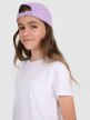 Dziewczęcy t-shirt bez nadruku 4F 4FJRMM00TTSHF3231 - biały