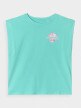 mini: Dziewczęcy top z nadrukiem 4F 4FJRSS24TTSHF2052 - turkusowy (5)