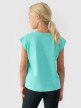 mini: Dziewczęcy top z nadrukiem 4F 4FJRSS24TTSHF2052 - turkusowy (3)