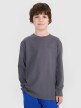4F JUNIOR Chłopięcy longsleeve z nadrukiem 4F 4FJRSS25TLONM538  szary Szary