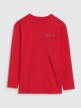 Chłopięcy longsleeve z nadrukiem 4F 4FJRSS25TLONM538 - czerwony