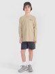 Chłopięcy longsleeve z nadrukiem 4F 4FJRSS25TLONM538 - beżowy