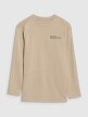 Chłopięcy longsleeve z nadrukiem 4F 4FJRSS25TLONM538 - beżowy