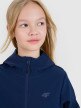 Dziewczęcy softshell rozpinany z kapturem 4F 4FJRSS25TSOFU443 - granatowy