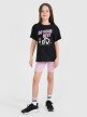 Dziewczęcy t-shirt z nadrukiem 4F 4FJRSS25TTSHF2644 - czarny