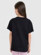 Dziewczęcy t-shirt z nadrukiem 4F 4FJRSS25TTSHF2644 - czarny