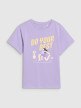 Dziewczęcy t-shirt z nadrukiem 4F 4FJRSS25TTSHF2644 - fioletowy