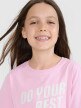 Dziewczęcy t-shirt z nadrukiem 4F 4FJRSS25TTSHF2644 - różowy
