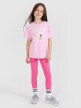 Dziewczęcy t-shirt z nadrukiem 4F 4FJRSS25TTSHF2644 - różowy