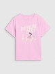 Dziewczęcy t-shirt z nadrukiem 4F 4FJRSS25TTSHF2644 - różowy