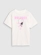 Dziewczęcy t-shirt z nadrukiem 4F 4FJRSS25TTSHF2646 - biały