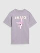 Dziewczęcy t-shirt z nadrukiem 4F 4FJRSS25TTSHF2646 - szary