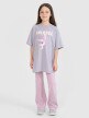 Dziewczęcy t-shirt z nadrukiem 4F 4FJRSS25TTSHF2646 - szary