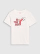 Chłopięcy t-shirt z nadrukiem 4F 4FJRSS25TTSHM2643 - biały