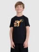 4F JUNIOR Chłopięcy tshirt z nadrukiem 4F 4FJRSS25TTSHM2643  czarny Czarny