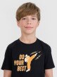 Chłopięcy t-shirt z nadrukiem 4F 4FJRSS25TTSHM2643 - czarny