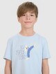 Chłopięcy t-shirt z nadrukiem 4F 4FJRSS25TTSHM2643 - niebieski