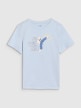 Chłopięcy t-shirt z nadrukiem 4F 4FJRSS25TTSHM2643 - niebieski