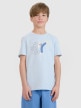 4F JUNIOR Chłopięcy tshirt z nadrukiem 4F 4FJRSS25TTSHM2643  niebieski Niebieski