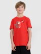 Chłopięcy t-shirt z nadrukiem 4F 4FJRSS25TTSHM2643 - czerwony