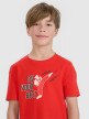 Chłopięcy t-shirt z nadrukiem 4F 4FJRSS25TTSHM2643 - czerwony
