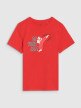 Chłopięcy t-shirt z nadrukiem 4F 4FJRSS25TTSHM2643 - czerwony