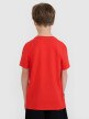 Chłopięcy t-shirt z nadrukiem 4F 4FJRSS25TTSHM2643 - czerwony