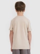 Chłopięcy t-shirt z nadrukiem 4F 4FJRSS25TTSHM2643 - beżowy