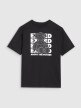 Chłopięcy t-shirt z nadrukiem 4F 4FJRSS25TTSHM2819 - czarny