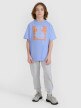 Chłopięcy t-shirt z nadrukiem 4F 4FJRSS25TTSHM2819 - niebieski