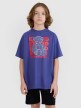 4F JUNIOR Chłopięcy tshirt z nadrukiem 4F 4FJRSS25TTSHM2819  fioletowy Fioletowy