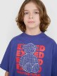 Chłopięcy t-shirt z nadrukiem 4F 4FJRSS25TTSHM2819 - fioletowy