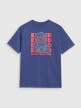 Chłopięcy t-shirt z nadrukiem 4F 4FJRSS25TTSHM2819 - fioletowy