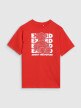 Chłopięcy t-shirt z nadrukiem 4F 4FJRSS25TTSHM2819 - czerwony