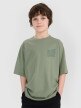 4F JUNIOR Chłopięcy tshirt z nadrukiem 4FJRSS25TTSHM2866  zielony  Zielony