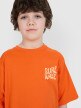 Chłopięcy t-shirt z nadrukiem 4FJRSS25TTSHM2866 - pomarańczowy