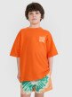 Chłopięcy t-shirt z nadrukiem 4FJRSS25TTSHM2866 - pomarańczowy