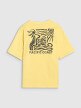 Chłopięcy t-shirt z nadrukiem 4FJRSS25TTSHM2866 - żółty