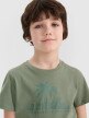 Chłopięcy t-shirt z nadrukiem 4F 4FJRSS25TTSHM2867 - turkusowy