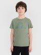 4F JUNIOR Chłopięcy tshirt z nadrukiem 4F 4FJRSS25TTSHM2867  turkusowy Turkusowy