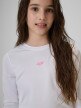 mini: Dziewczęcy longsleeve do pływania UPF50+ 4F 4FJRSS26TFLOF697 - biały (4)
