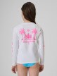 mini: Dziewczęcy longsleeve do pływania UPF50+ 4F 4FJRSS26TFLOF697 - biały (5)