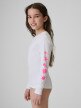 mini: Dziewczęcy longsleeve do pływania UPF50+ 4F 4FJRSS26TFLOF697 - biały (3)